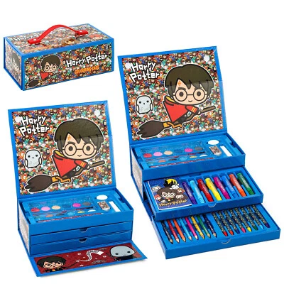 Harry Potter 52pcs Kids Colouring Art Set with Watercolour Felt Tip Pens Crayons - Image 1 of 4