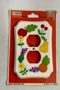 *BRAND NEW* Vintage Edmar Creations Double Outlet Cover Fruit Orange Grapes 1982 - Picture 1 of 1