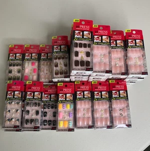 KISS impPRESS Ultra Gel Shine Press-On Nails 24 con Ciondolo Gioiello Scegli il tuo Colore - Foto 1 di 23