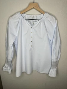 Derek Lam 10 Crosby Blue Lightweight Long Sleeve Blouse Size 6 - Picture 1 of 5