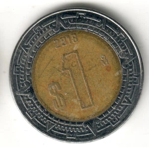 Mexico - 2018Mo - $1 Peso - Bimetallic - #14699 - Picture 1 of 2