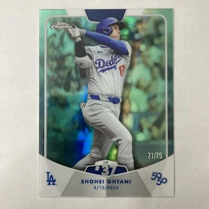 2024 Topps Chrome 50/50 Shohei Ohtani HR#37 Aqua Parallel /75 - Picture 1 of 2