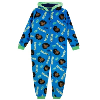 DISNEY Encanto Sleepsuit Kids Boys 3-12 Years All In One Pyjama Sleepwear Hooded Blue