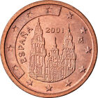[#790035] Spanien, 2 Euro Cent, 2001, SS, Copper Plated Steel, KM:1041