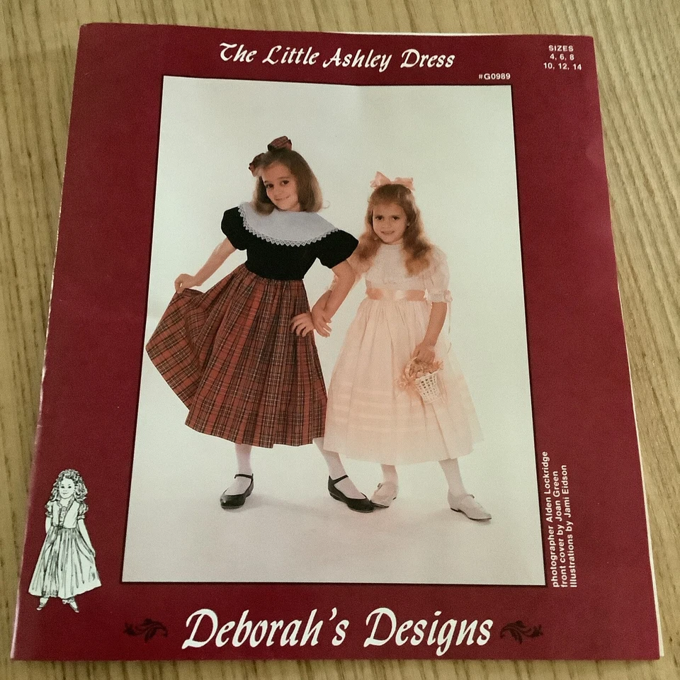 Vestido Deborah's Designs Little Ashley Patrón Niña Talla 4-14 G0989 Nuevo Sin Cortar Foto 1 de 3