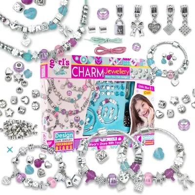 Bastelset Mädchen Anhängern Perlen Armbändern Halsketten Kinder DIY Halskette  - Bild 1 von 4