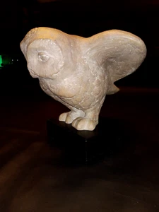 Sculpture céramique 9" MCM vintage 1975 Snow Owl Austin Productions - Photo 1/5