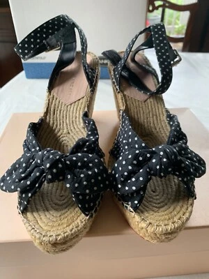 NUEVA Sandalia de Cuña Loeffler Randall Tessa Bow Foto 1 de 4