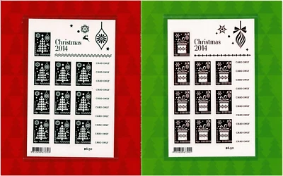 Stamps 2014 Australia Christmas pair of self adhesive sheetlets post office pack - Image 1 of 2