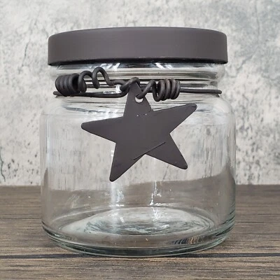 Adorable Empty 10 oz Candle/Craft Jars with Black Star Non-sealing Lid - Image 1 of 4