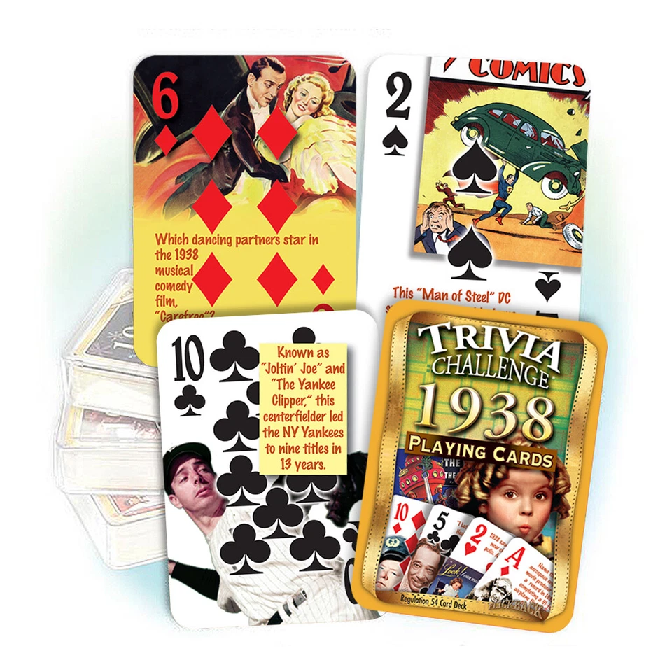 1938 Trivia Challenge Playing Cards: Birthday or Anniversary Gift - Image 1 of 1