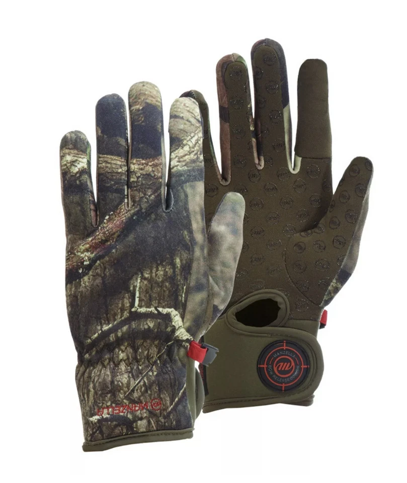 MANZELLA MENS H007M BOW RANGER FLEECE ARCHERY HUNTING GLOVE REAL TREE CAMO XL - Image 1 of 4