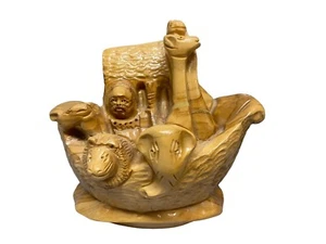 Noah's Ark Hand Carved Olive Wood Sculpture from Israel Bethlehem Solid - Picture 1 of 21