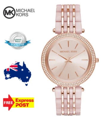 NEW MICHAEL KORS DARCI MK4327 ROSE GOLD/ACETATE/CRYSTAL WOMENS QUARTZ WATCH - image 1 of 4