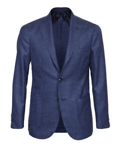NWT EDUARDO DE SIMONE SPORT COAT jacket blue silk luxury handmade Italy 52
