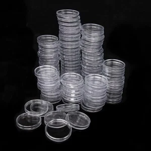 100pcs 30.6mm Coin Storage Capsules Case Clear Container For US Half Dollar USA - Picture 1 of 17