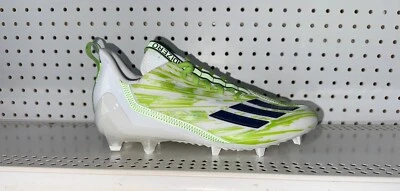 Adidas AdiZero Mens Football Cleats Size 10.5 White Neon Green Blue Seahawks - Image 1 of 4
