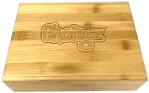 Chongz Natural Wooden Rolling Box -LID DOUBLES AS ROLLING TRAY- LOTS OF STORAGE