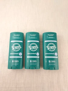 3 Pack Original Toms Maine Men Natural Deodorant Unscented 3.25 Oz No Aluminum - Picture 1 of 7