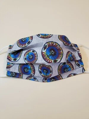 Adult Face Mask, Grateful Dead Print Fabric, Hippie, Rock Music, Handmade - Image 1 of 2