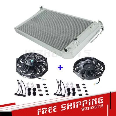 For 82-02 Chevy S10 Blazer V8 Aluminum 3-Row Cooling Radiator w/2PCS 12" Fan Kit - Image 1 of 4