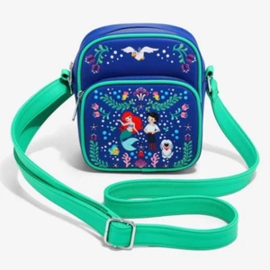 Loungefly Disney The Little Mermaid Ariel & Eric Floral Folk Crossbody Bag New - Picture 1 of 5