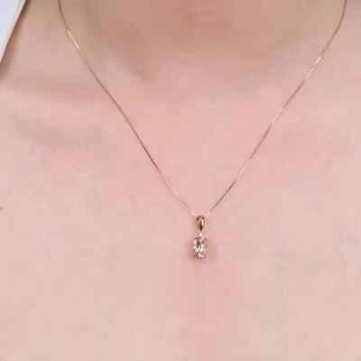 Colgante de diamantes CVD cultivados en laboratorio y morganita rosa de 1,46 quilates de oro rosa macizo de 10 quilates Foto 1 de 3