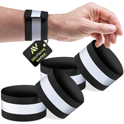 Reflektorband reflektierendes Armband Reflektor Fahrrad Joggen Laufen 2, 4er Set - Bild 1 von 4