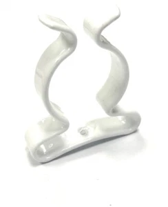 New 4 X Terry Tool Clips White Plastic Coated Spring Steel Grips Dia. 19mm - One - Picture 1 of 1