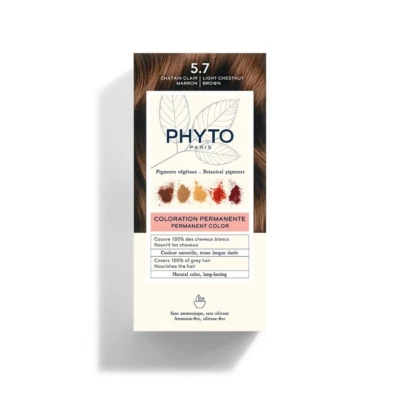 Phyto Hair Color Kit 5.7 Castano Chiaro Tabacco Colarazione Senza Ammoniaca - Immagine 1 di 4