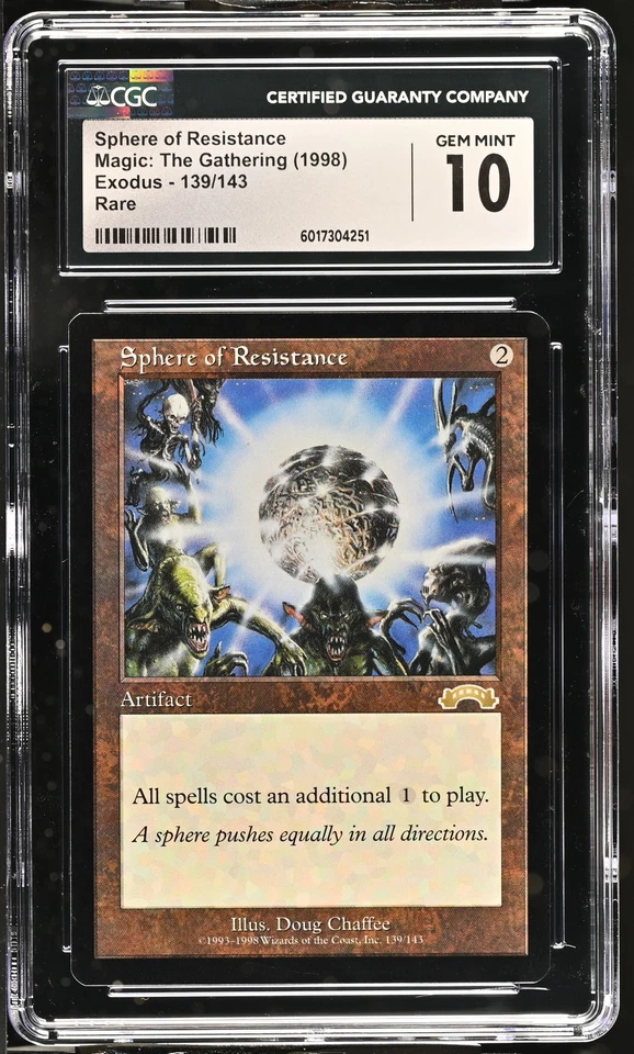 SPHERE OF RESISTANCE Exodus Rare CGC 10 Gem Mint Vintage MTG [Nostalgium] - Image 1 of 2