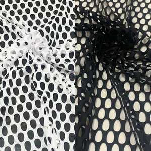 Nylon Spandex 2 ways Stretch See through Plain Oval Mesh Fabric Design - Picture 1 of 9
