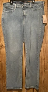 NWT NYDJ 20W Marilyn Straight Leg Stretch Denim Jeans Lift Tuck Haley Blue - Picture 1 of 4