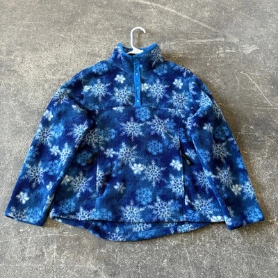 L.L. Suéter polar Bean Snap para mujer M azul copo de nieve Polartec Pullover Foto 1 de 4