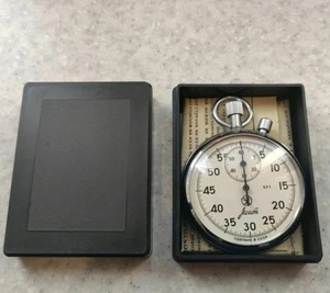 Soviet Russian USSR Stopwatch "Agat" mechanical TWO-Button Working Full Set - Picture 1 of 6