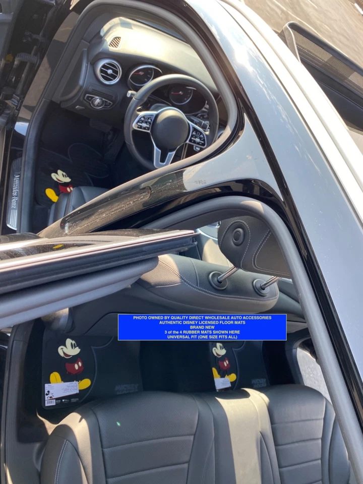 4 Piece Floor Mats Mickey Mouse Disney Authentic Best Gift All Weather Durable - Imagem 1 de 4