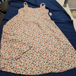 NWT Old Navy Fit & Flare Sleeveless Linen-Blend Floral Flower Sundress, XL - Picture 1 of 13
