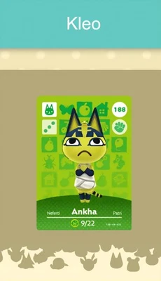 MARKENLOS Animal Crossing Amiibo Nfc Karte weiß #188 Kleo / Ankha