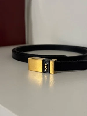 Cinto de couro autêntico Yves Saint Laurent - Imagem 1 de 4