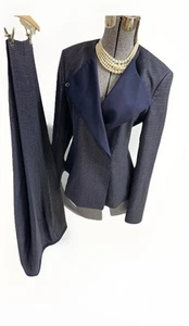 Hugo Boss Pant Suit Size 8 10 Two Piece Set Lightweight Performance Wool Pocket - Picture 1 of 24