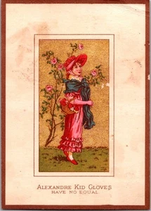 Antike viktorianische Sammelkarte - Alexandre Kinderhandschuhe - Goodwin - Oneida NY  - Bild 1 von 2