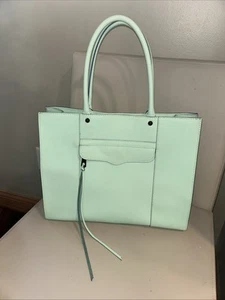 Rebecca Minkoff MAB Large mint green Leather Tote Shoulder Satchel HandBag - Bild 1 von 12