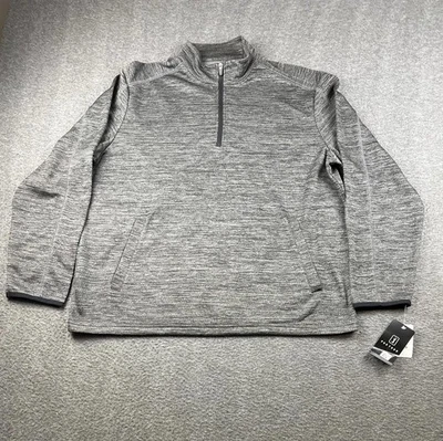 Chaqueta Pullover Grande PGA TOUR Para Hombre Gris Media Cremallera Polar Foto 1 de 4
