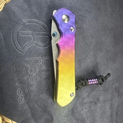Chris Reeve CRK Knives Sebenza 25 Custom Anodizing Fade And Engraving Titanium - Image 1 of 4