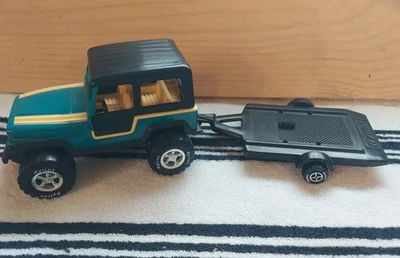 Nylint Dongkook Jeep 4 × 4 Trailer Diecast 6" Silver 1980s Rare Vintage Korea - Image 1 of 4