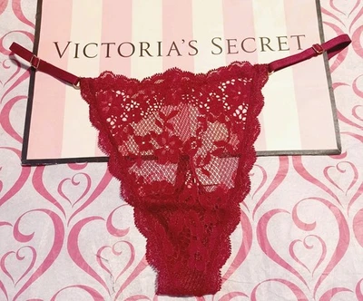 Victoria's Secret *DREAM ANGELS* Lace Adjustable V-String CAMPARI RED Medium - Image 1 of 4