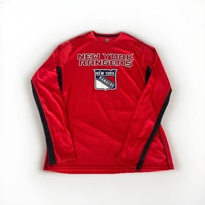 New York Rangers Dry Fit Long Sleeve Shirt Size Medium Red NHL Hockey  - Picture 1 of 3