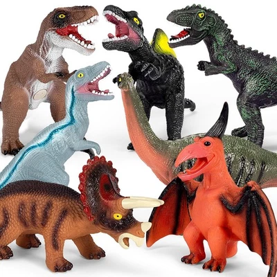 Juguetes de dinosaurio jumbo Kissdream 7 piezas juguete de dinosaurio grande para niños realista Gia... Foto 1 de 4