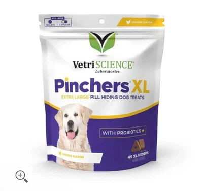 Vetriscience Pinchers XL Píldora Ocultar Golosinas para Perros Bolsillos para Píldoras, 45 Unidades, Pollo Foto 1 de 4
