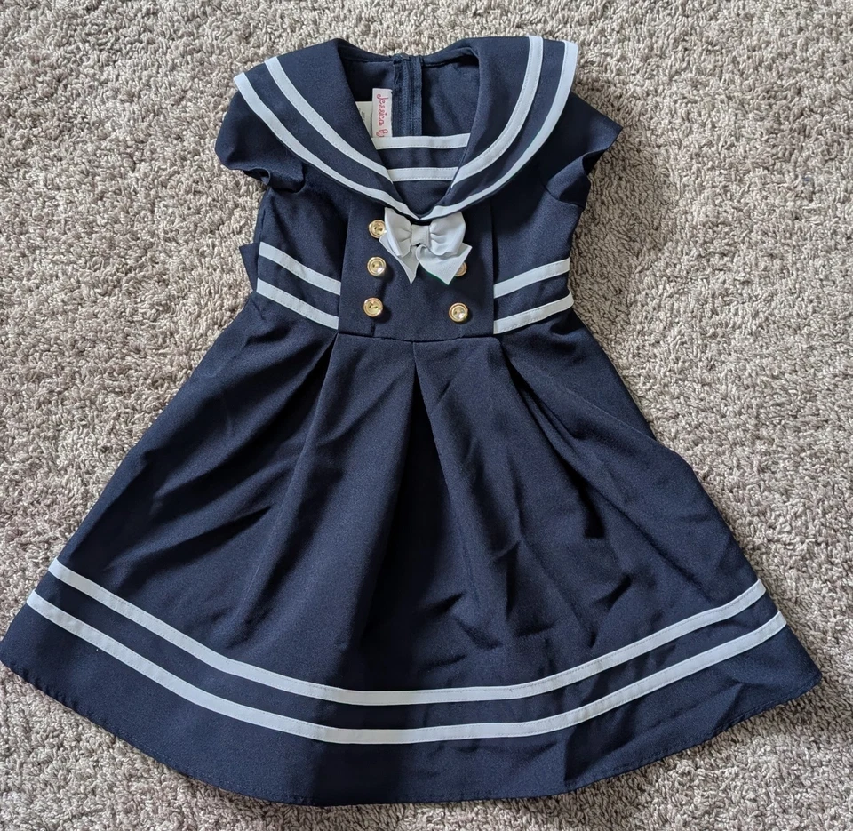Vestido de marinero Jessica Ann para niñas talla 3 usado en excelente estado *LN* Foto 1 de 1